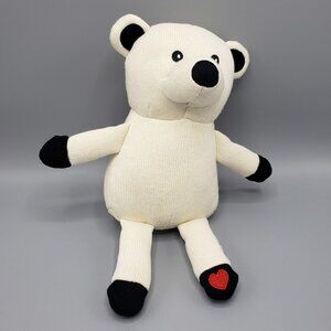 Russell Stover Chocolates Knit Polar Bear Plush 11" White Heart on Foot 2023 Toy